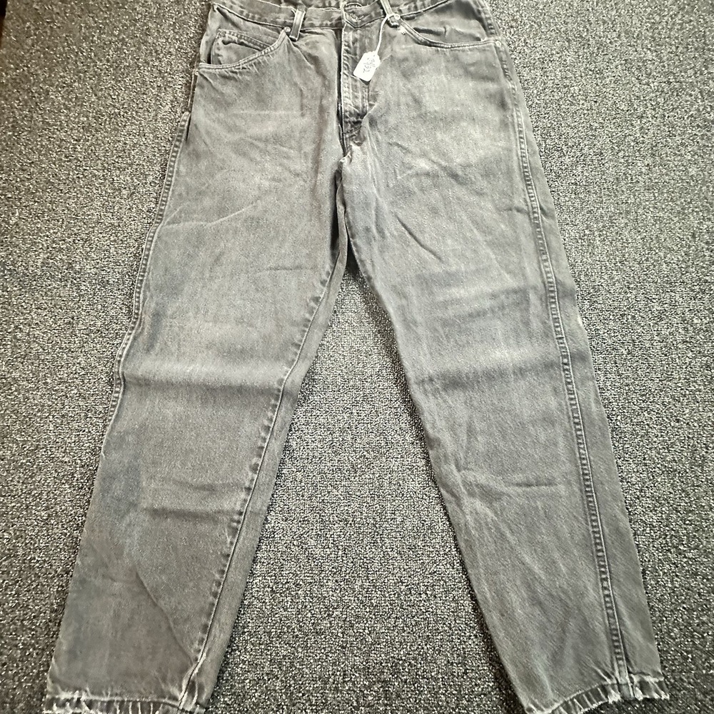Wrangler Authentic Jeans Mens 33x29 Faded Black Straight Leg Denim Vintage Look